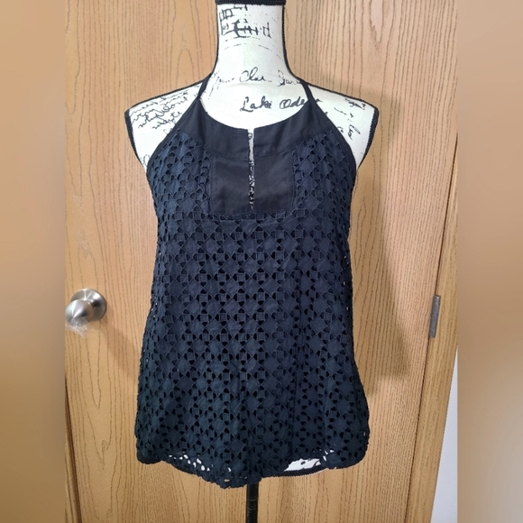 Athleta Geometric Eyelet Lace Tassel Tank Top - Picture 1 of 3